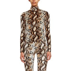 Callipygian Velvet Snake Print Turtleneck